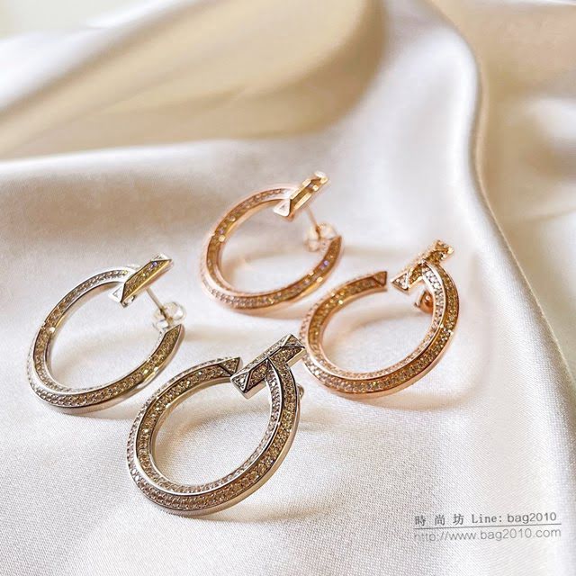 Tiffany飾品 蒂芙尼女士專櫃爆款Atlas滿鑽耳環耳釘 Tiffany羅馬字母耳釘耳環  zgt1798